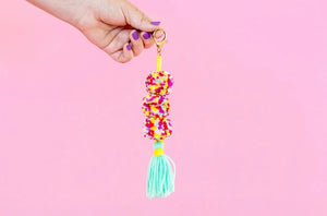 Multi Pom & Tassel Keychain