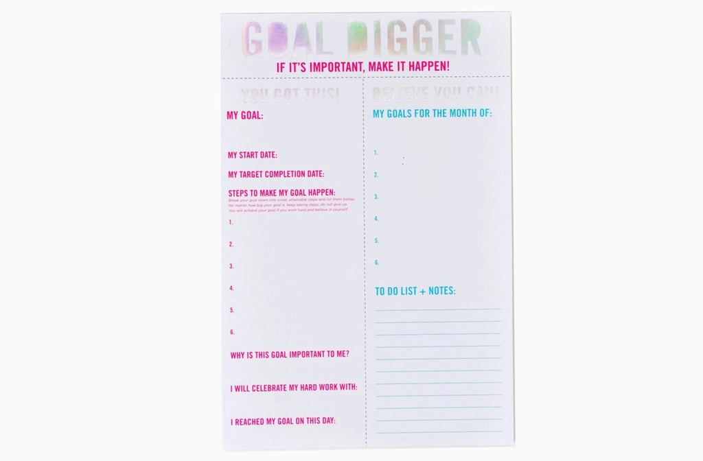 Goal Digger Goal Setting Notepad